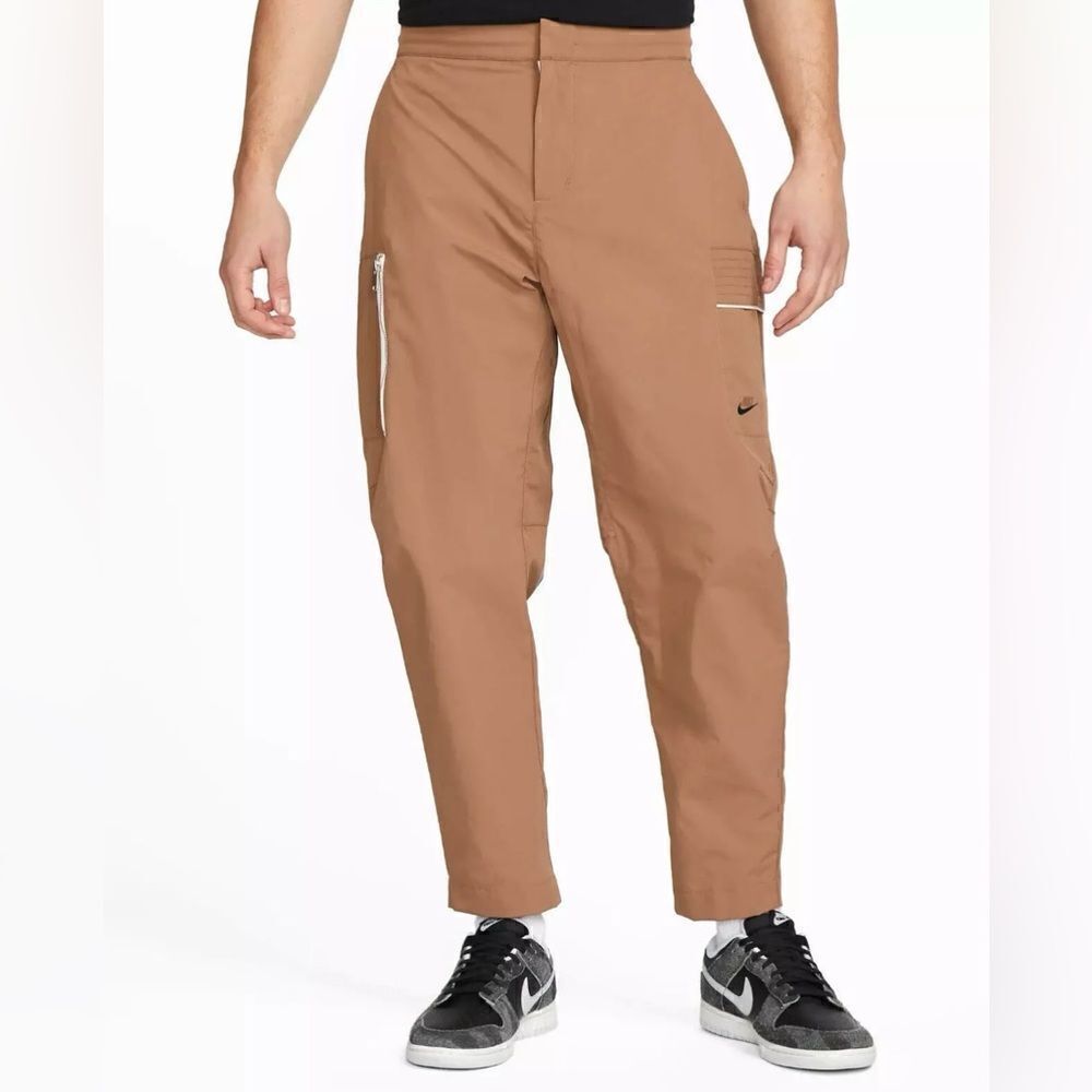 Nike Standard Fit Taper Leg Sneaker Length Pants Brown
